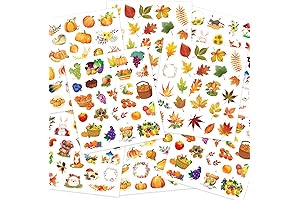 Watercolor Autumn Harvest Stickers: Decorate Autumn with Fall Leaves and Pumpkins