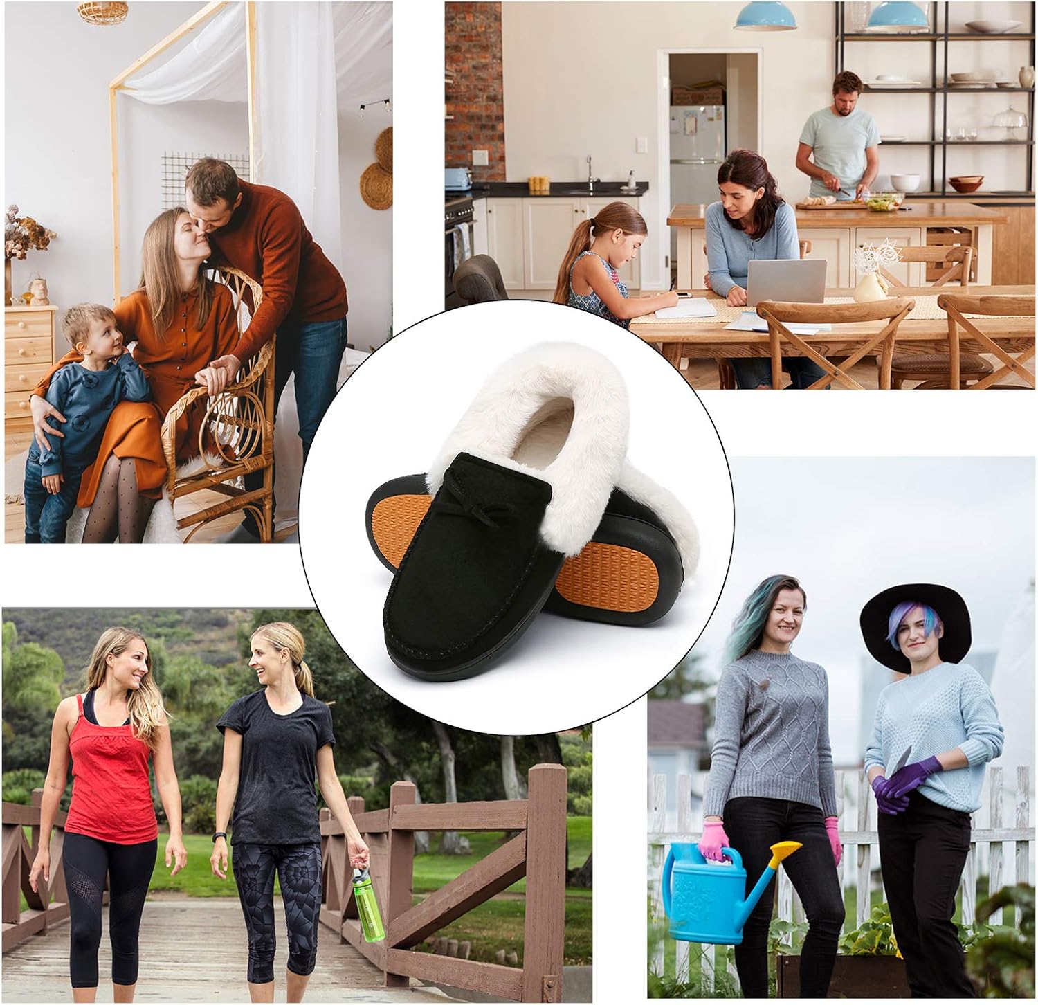 Mishansha Women's House Shoes Memory Foam Suede Moccasin Slippers Winter Warm Fleece Lined Home Shoes with Anti-Skid Rubber Sole - Image 6