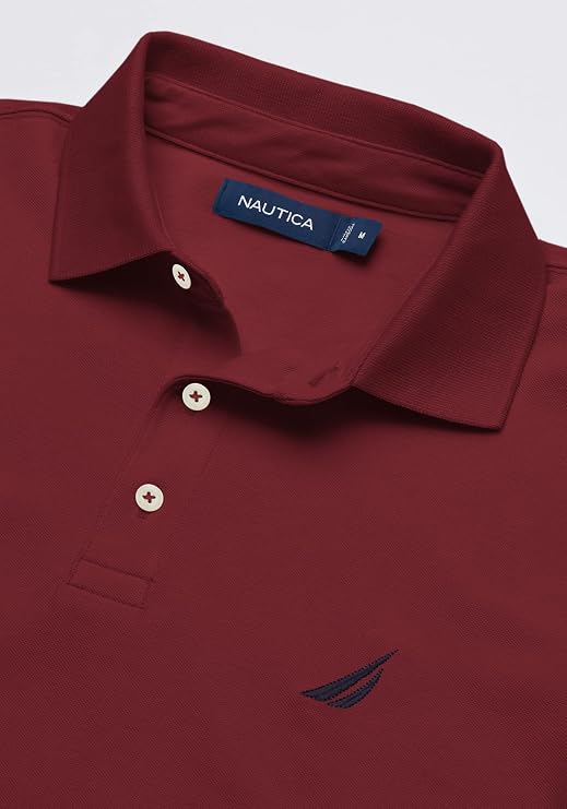 Nautica Men's Short Sleeve Solid Stretch Cotton Pique Polo Shirt Polo Shirt