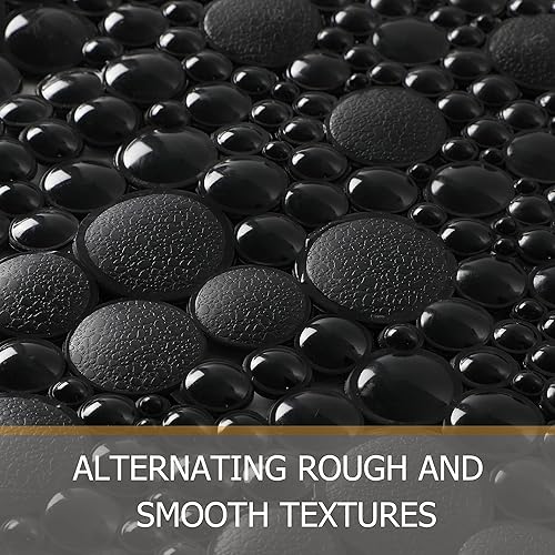 Miniatura 3 de Mantto Tapete extra largo de ducha para bañera de 34.2 x 15.7 pulgadas, antideslizante con ventosas, lavable a máquina, superficie lisasin textura