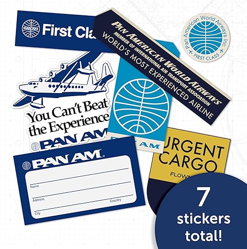 Miniatura 5 de Pegatina de vinilo con el emblema de Pan Am Airway Airlines Airlines, calcomanía de vinilo para botella de agua para laptop, álbum de recortes de