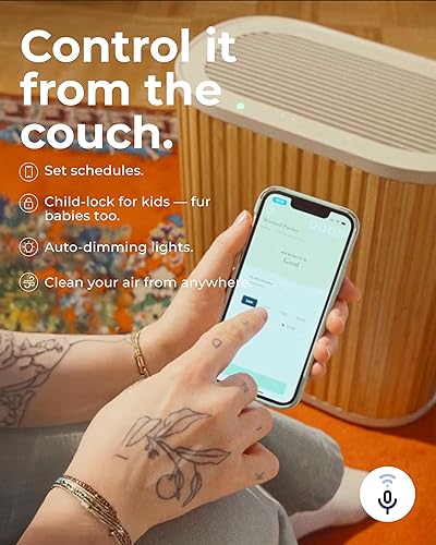 Miniatura 5 de Windmill Purificador de aire para el hogar - Filtración 3 en 1 para humo y más - Filtro HEPA verdadero, carbón activado y prefiltro - Cubre hasta