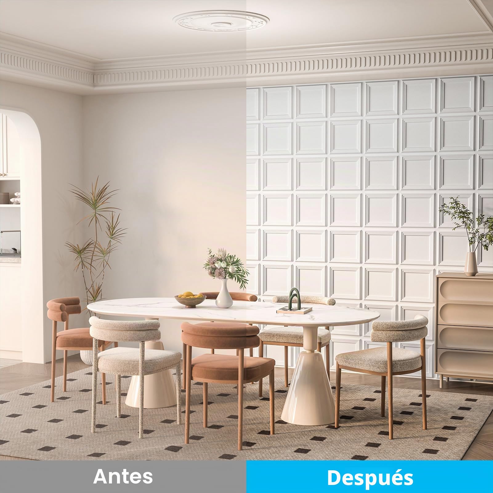 Art3d Paquete de 33 paneles de pared con textura 3D para decoración de interiores, paneles de pared decorativos de PVC impermeables para sala de estar, dormitorio, sala de juegos, 30 x 30 cm, Blanco