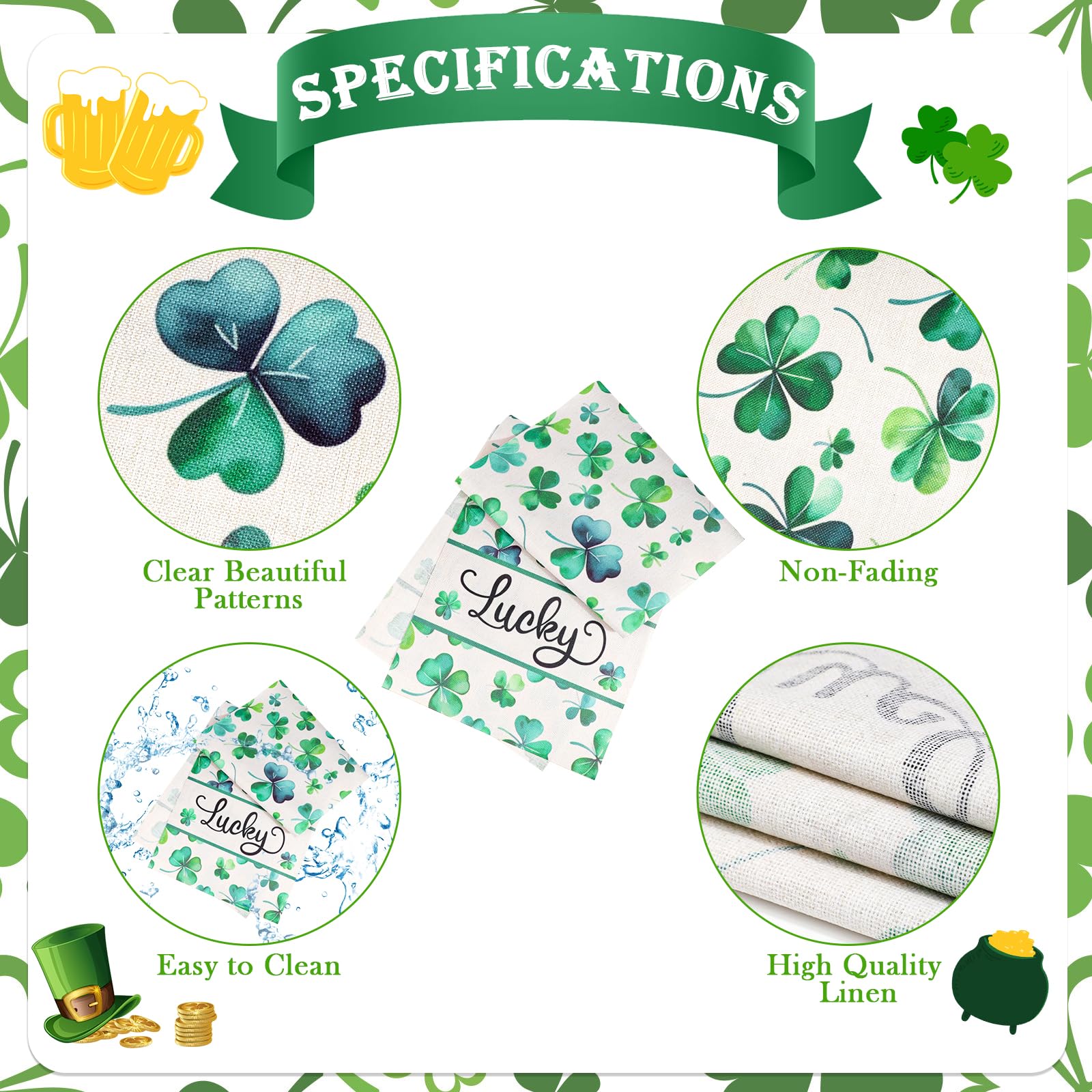 Shamrock Happy St.Patrick's Day Table Runner - Image 4