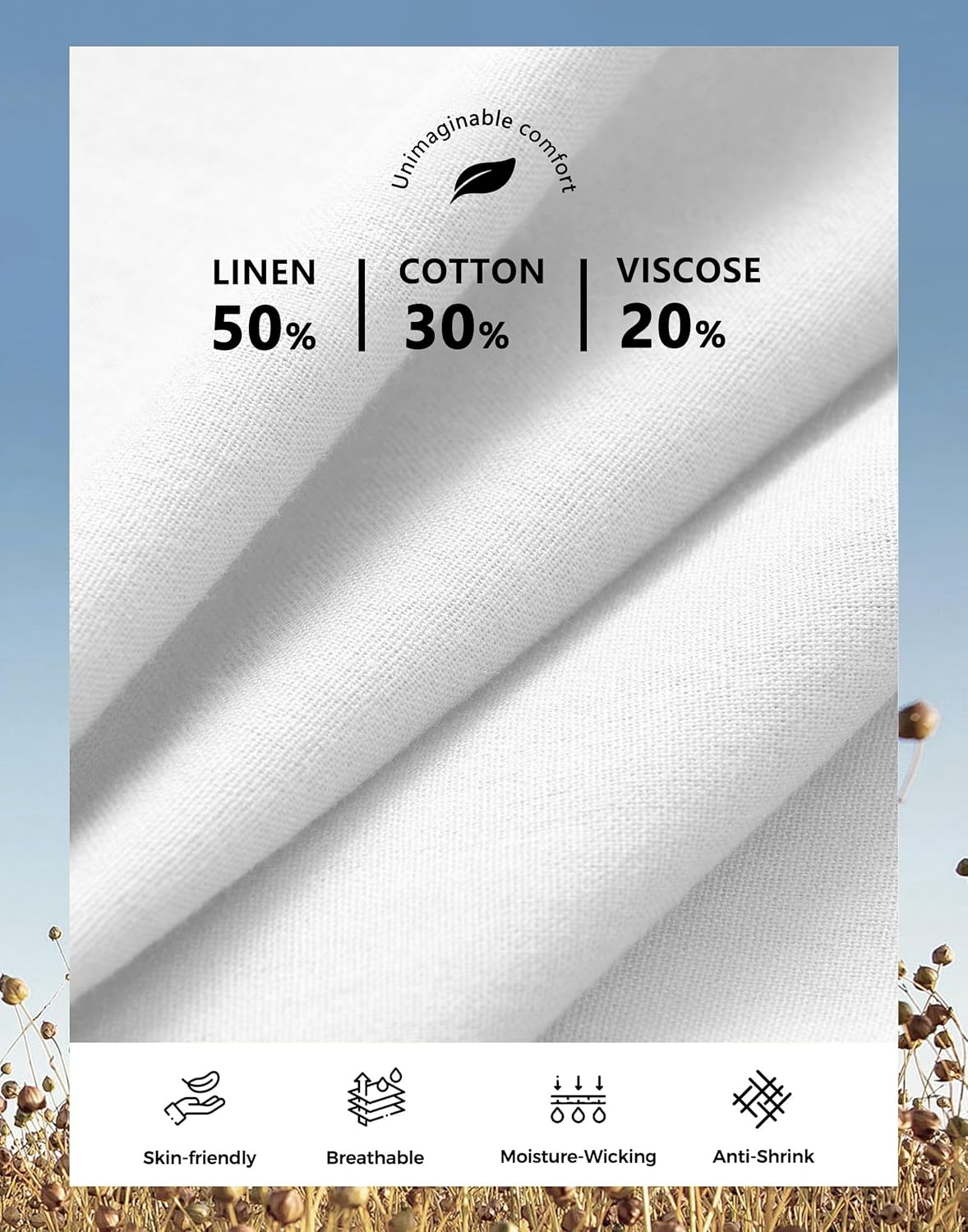 JWM Linen Dress Pants for Men Summer Casual Beach Lightweight Comfy Trousers Travel Vacasion Pants with Zipper Pocket 30" 32" - Image 5