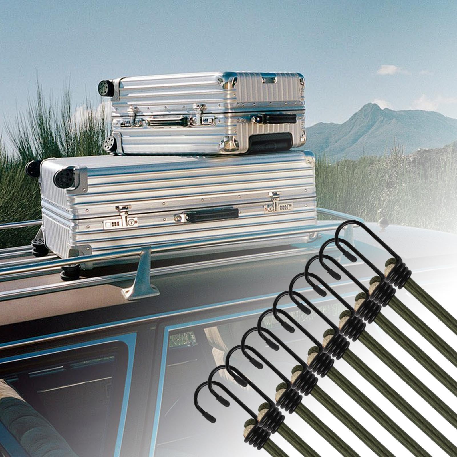 Corda Bungy 10 pezzi legacci elastici | 100 cm di Cinghie Bungy per All'Aperto Moto Pesca Campeggio Rimorchio Bagagli Bici Attracco Sci Camion Kayak Barca Viaggio
