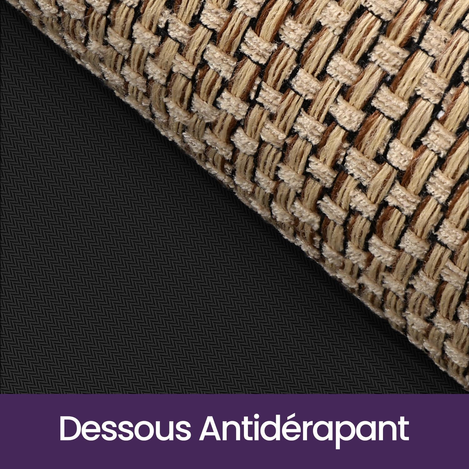 DEXI Paillasson 60 x 90 cm, Tapis d Entrée Intérieur Antidérapant et Absorbant, Profil Bas, Facile à Nettoyer, pour Couloir, Porte, Cuisine, Beige