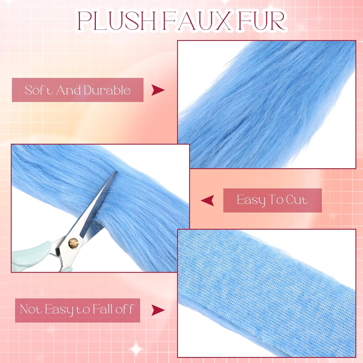 XunYee 12 Pcs Shaggy Plush Faux Fur Fabric Craft Fur Precut Strips Fake Ribbon for DIY Projects Cosplay Costume Gnomes Beard Santa Claus Hair Dwarf, 12 Colors(2 x 40 Inch,Stylish Color)
