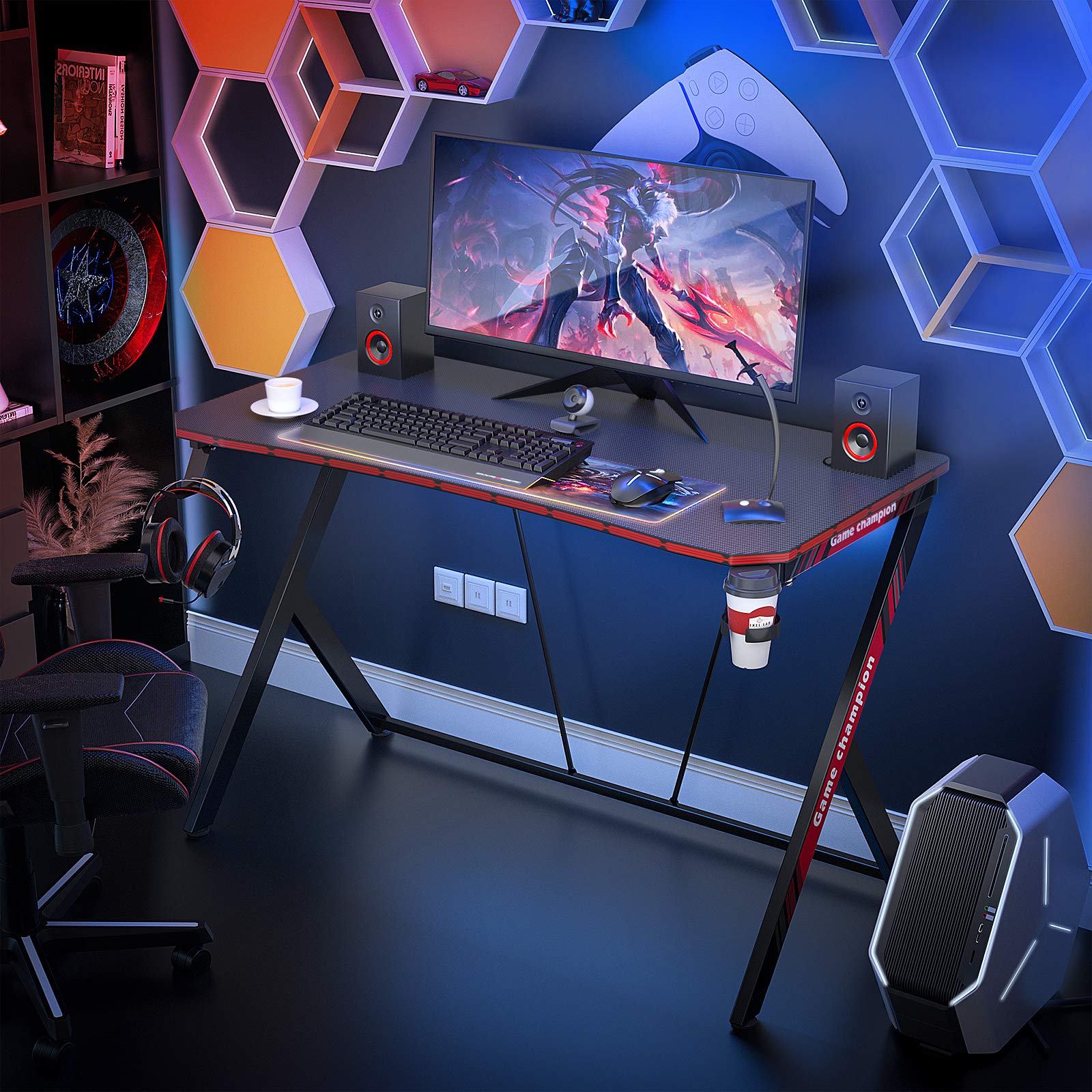 Ecoprsio 40 inch Gaming Desk Gaming Computer Desk, PC Computer Desk