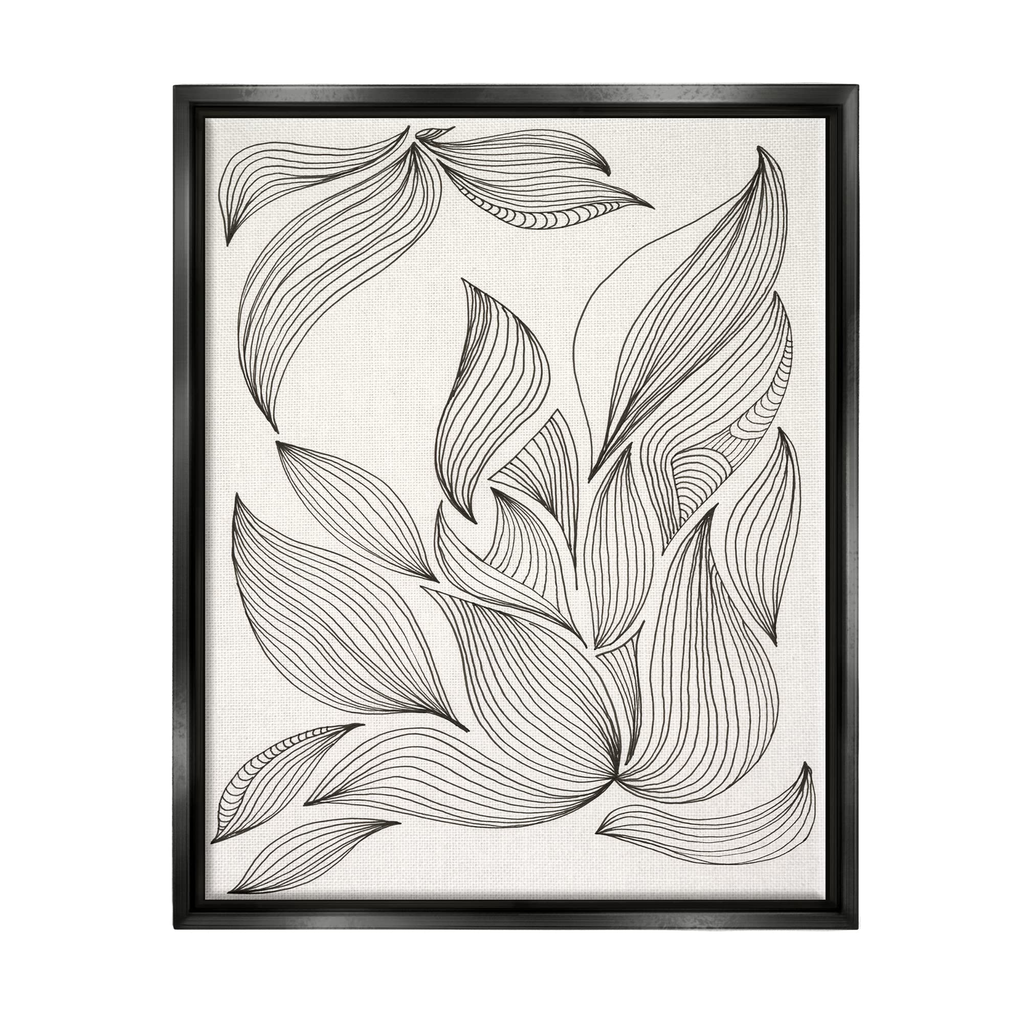 Stupell IndustriesCurved Stripes Pattern Botanical Design Floating Framed Wall Art, Design by Regina Moore