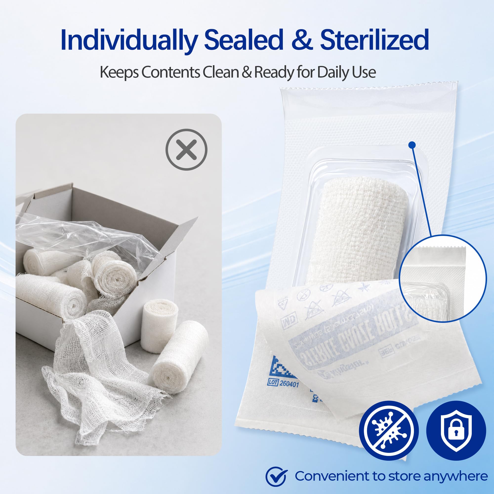 Sterile Gauze Roll 2 in x 4.1 Yards, First Aid Gauze Bandage, 12 Rolls — Amazon image 3