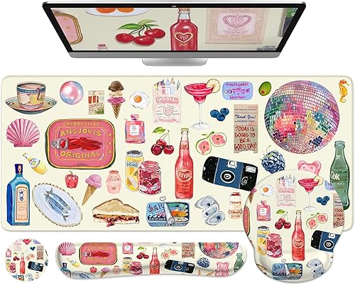 iCasso Alfombrilla de escritorio, alfombrilla grande para mouse y reposamuñecas para teclado, alfombrilla protectora de escritorio, alfombrilla