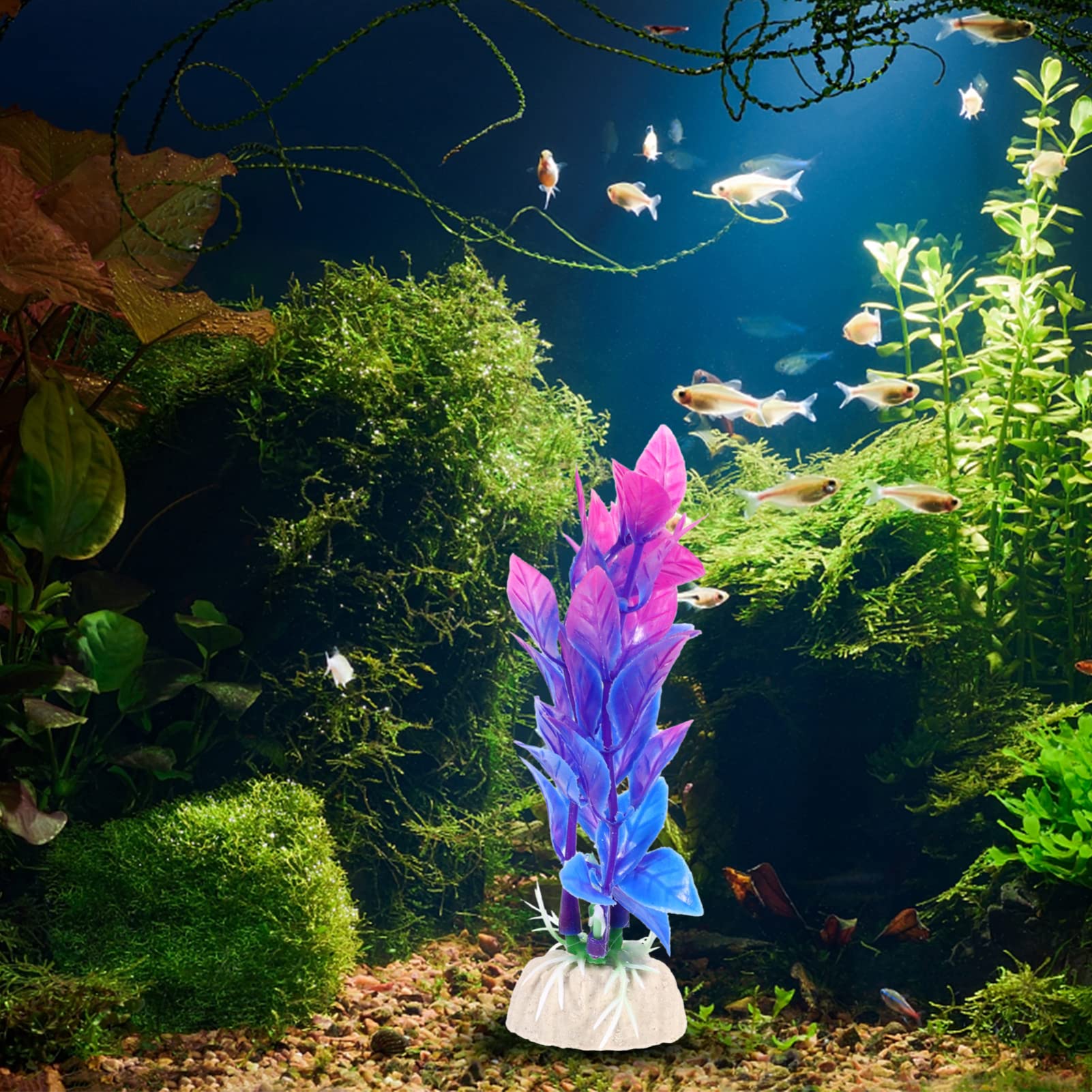 Künstliche Aquariumpflanze 16cm - Grüne Wasserpflanze Für Kleine Aquarien
