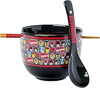 Vista 26 de Silver Buffalo Harry Potter Hogwarts Railways House Crest - Tazón de cerámica ramen con palillos, apto para microondas, 20 onzas