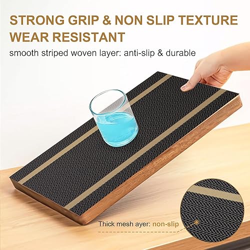 Miniatura 6 de COSMOCASA Manteles individuales reversibles tejidos de PVC, juego de 4, manteles individuales de vinilo impermeables para mesa de comedor de cocina,