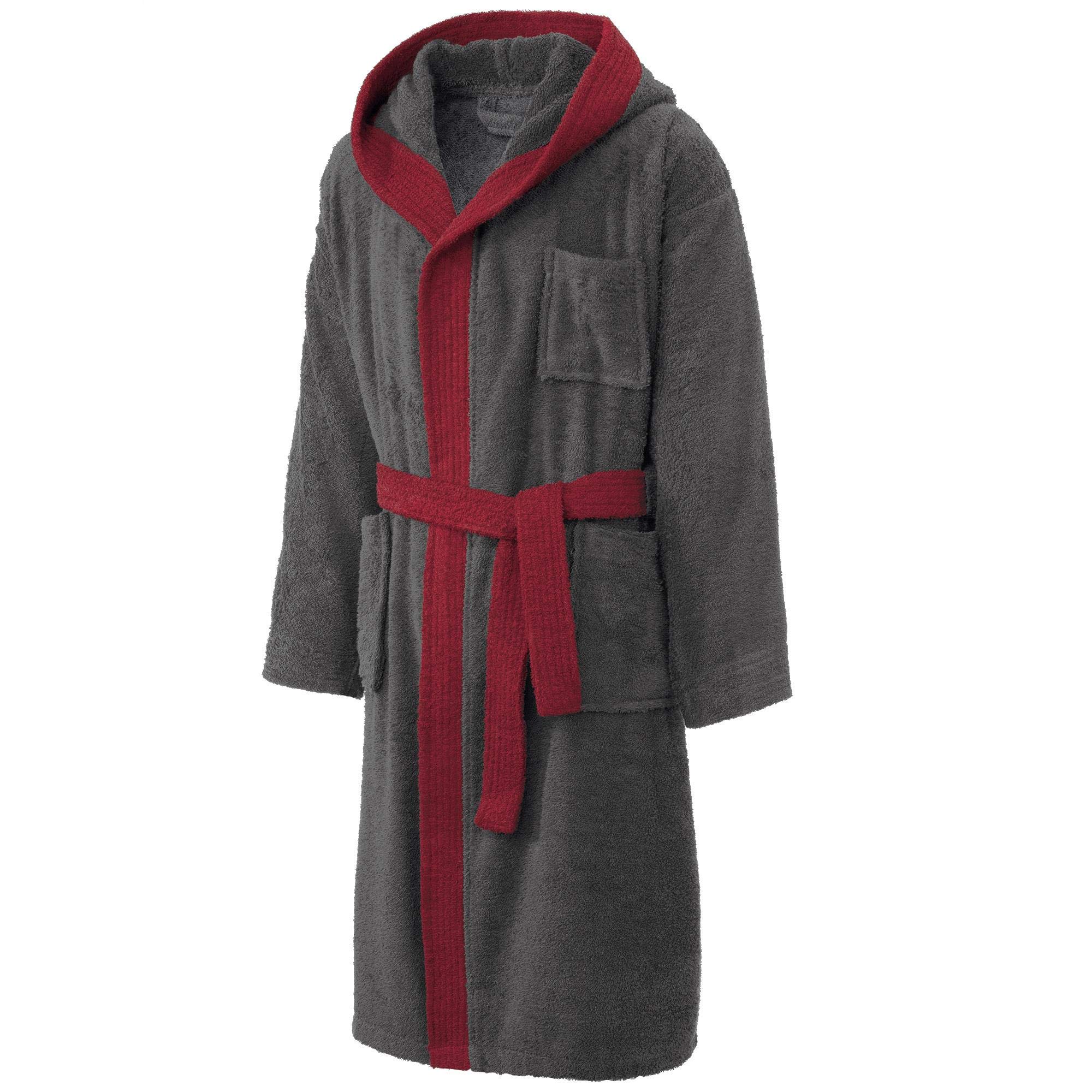 CelinaTex S-XXL Bademantel Kapuze Uni lang aufgesetzte Taschen Damen Herren Unisex warm Frottee Baumwolle Morgenmantel, Sauna, Spa, Pool, Bad, flauschig und komfortabel OEKO-TEX Arizona