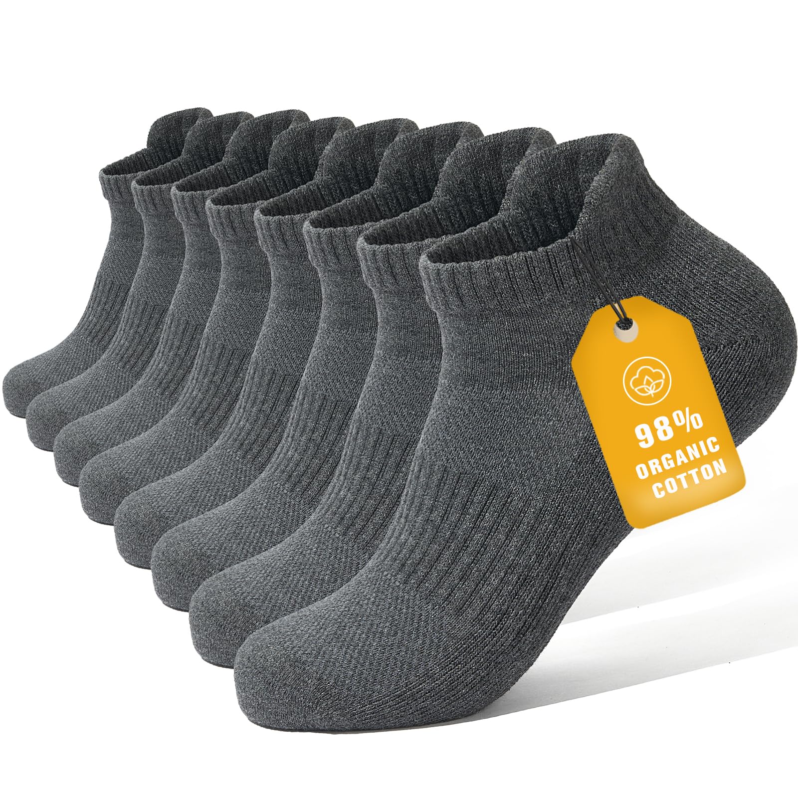 Mens 98% Cotton Cushioned Ankle Running Socks