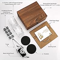 Vista 2 de Regalos de Whisky para Hombres - Juego de Regalo de Piedras de Whisky y Vasos - Piedras de Granito Enfriadoras Rocas de Whisky - Caja de Regalo