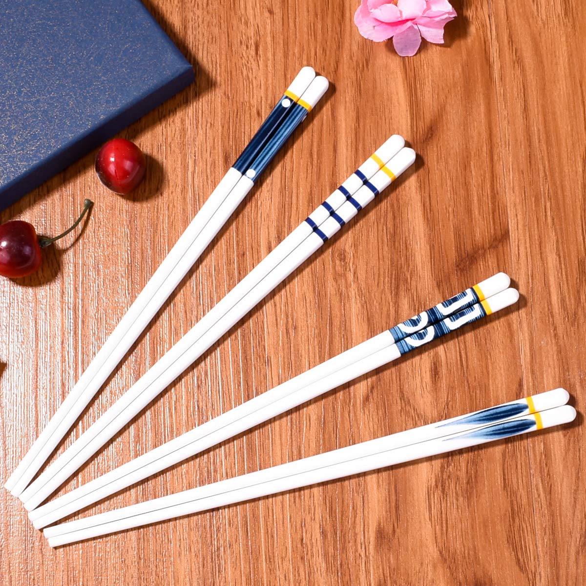 Ceramic Chopsticks Set - 4 Pairs with Gift Box -2