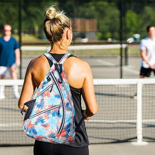 Miniatura 7 de ZOEA Bolsa de pickleball deportiva para mujeres y hombres, mochila ajustable de pickleball con gancho para cerca, se adapta a 4 paletas y todos tus