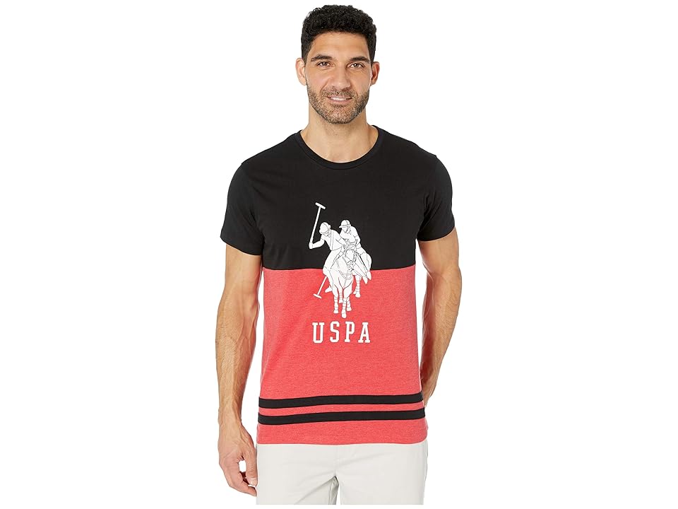 

U.S. POLO ASSN. USPA Chest Two-Tone Tee (Black) Men's Clothing