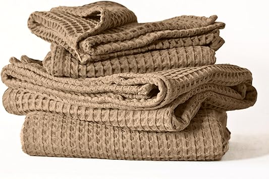 Amazon.com: Viva Maison Waffle Weave Towels for Bathroom Set, Premium Pure Turkish Cotton Waffle ...