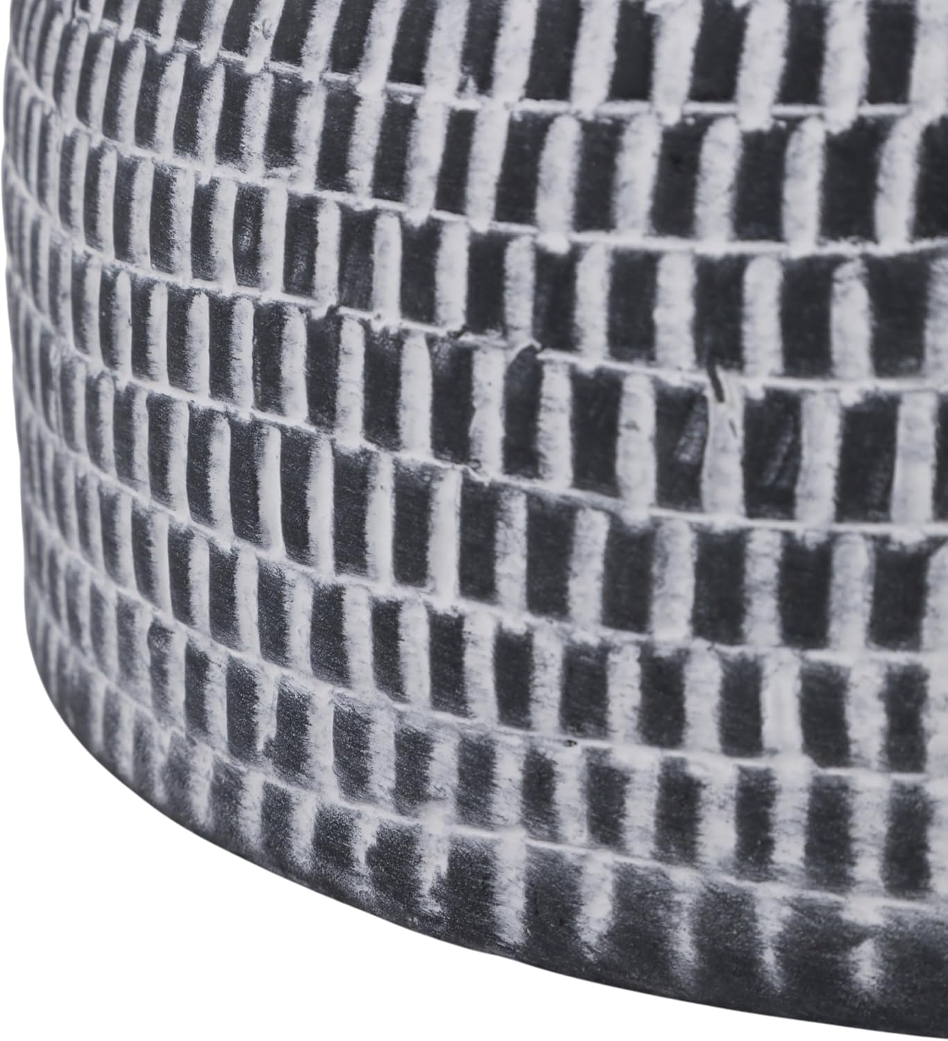 Decorative Textured Ceramic Scented Candle Bowl for Outdoor or Indoor - Elegant Pillar Accent for Men and Women - Votive Candle for Living Room, Bedroom, and Bathroom Decor - 4", Black & White
