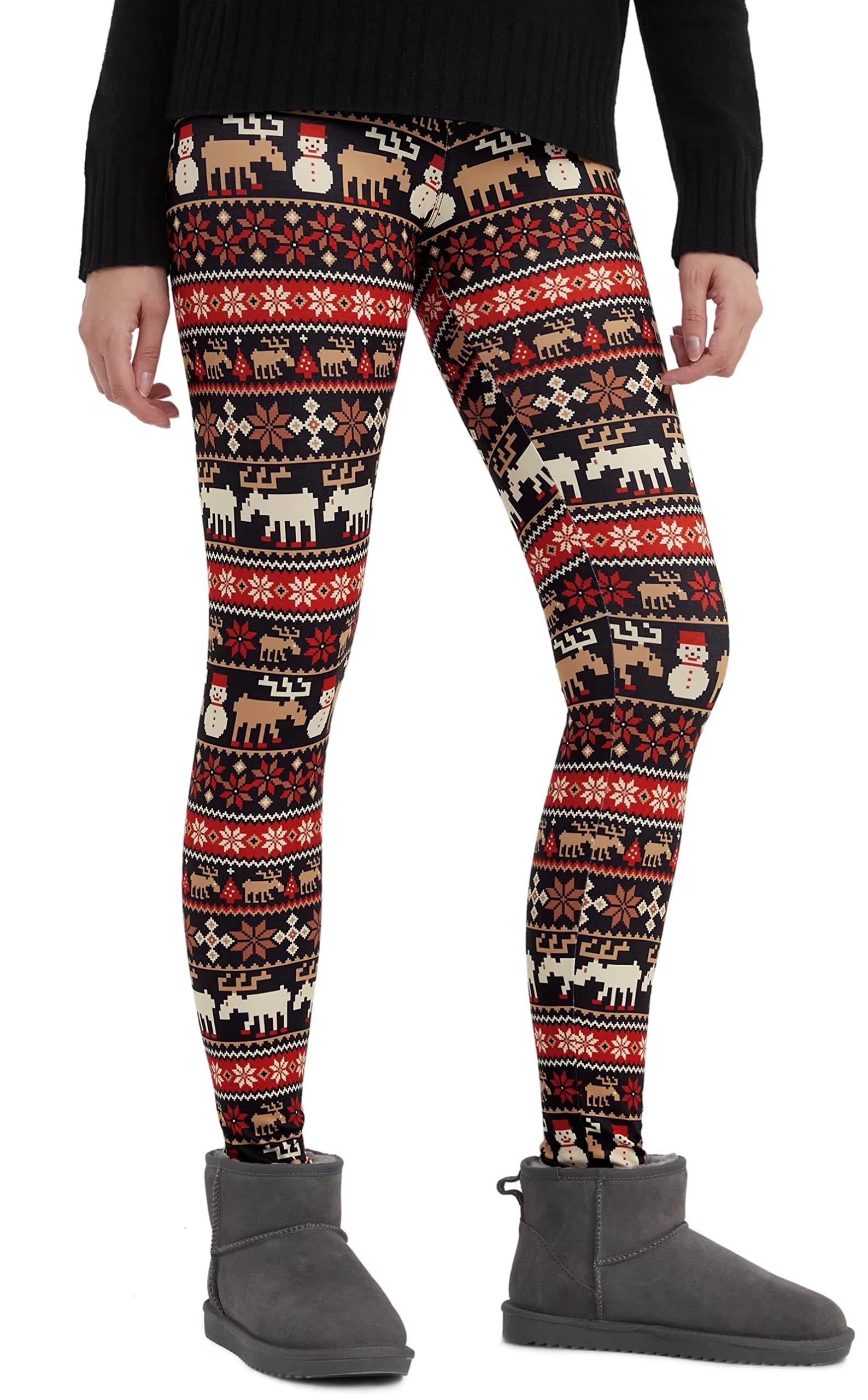 sissycos Women's Christmas Halloween Crossover Leggings High Waisted