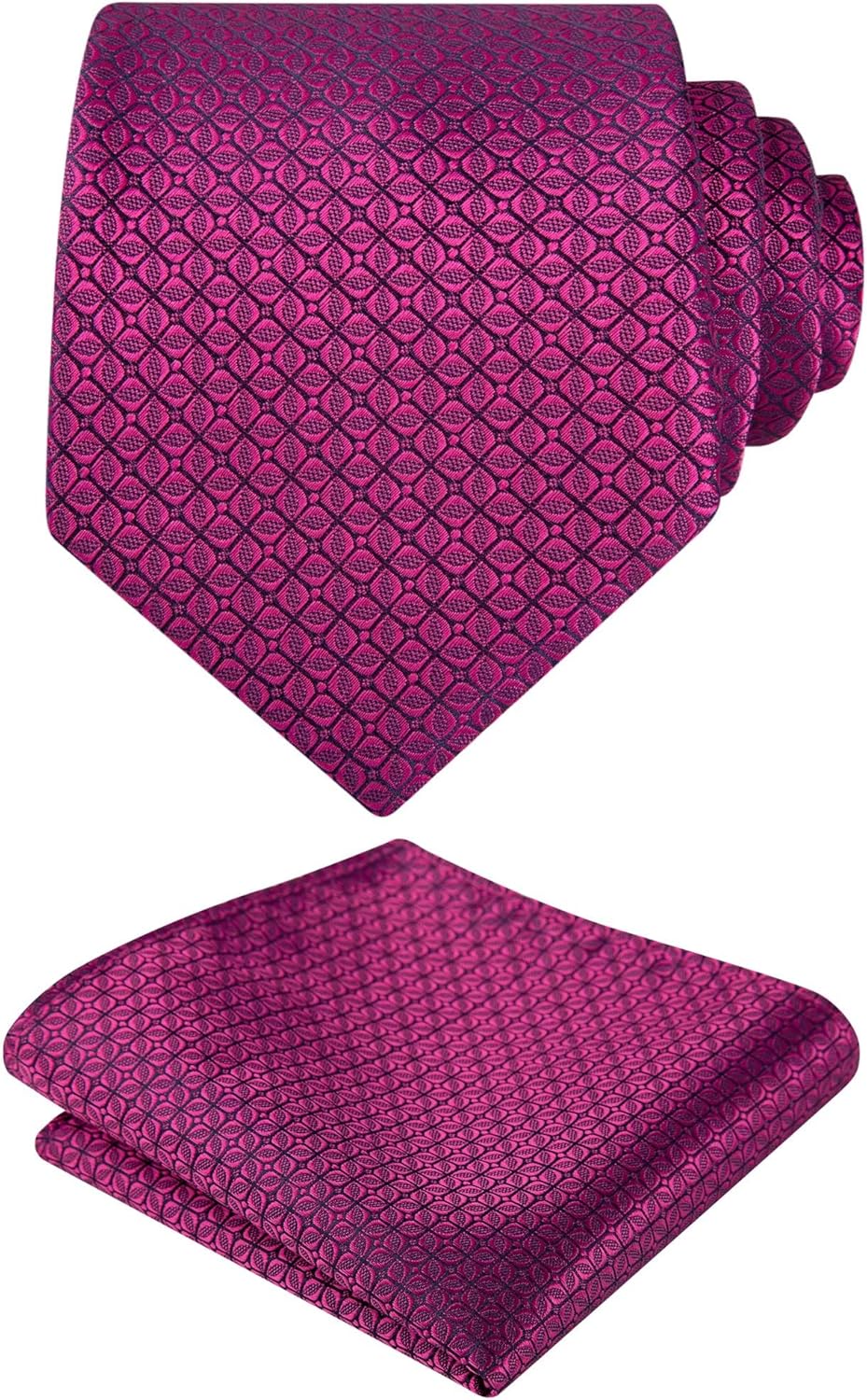 Alizeal Mens Vintage Solid Plaid Tie with Pocket Square 3.15inches Necktie Set