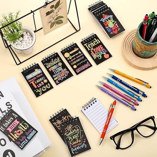 Miniatura 3 de Spiareal Juego de 24 bolígrafos motivacionales de agradecimiento para profesores, cuadernos de notas inspiradores, diarios para mujeres, profesores,