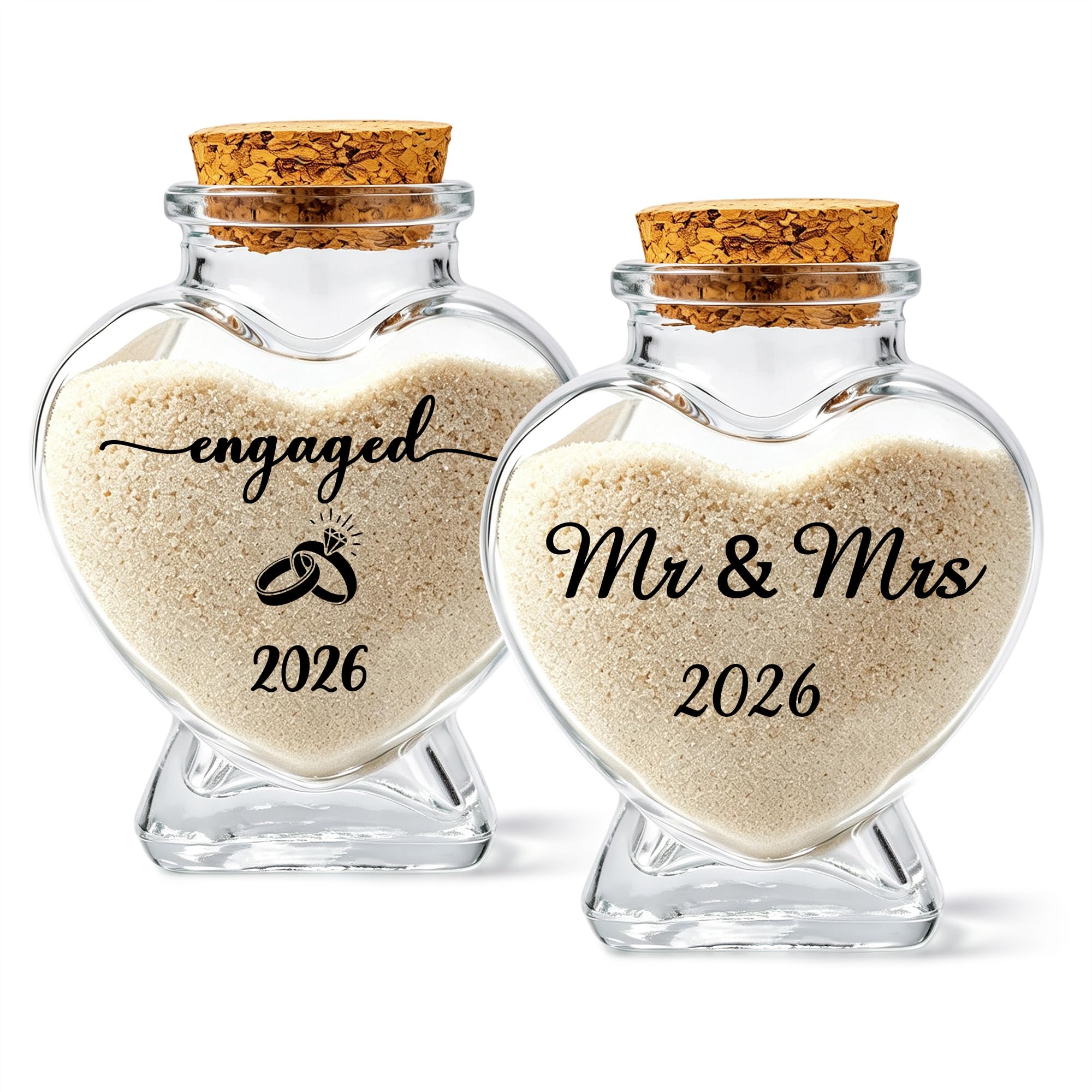 Gredstar 2 Pcs Wedding & Honeymoon Sand Keepsake Bottles, Engaged 2026 — image 1