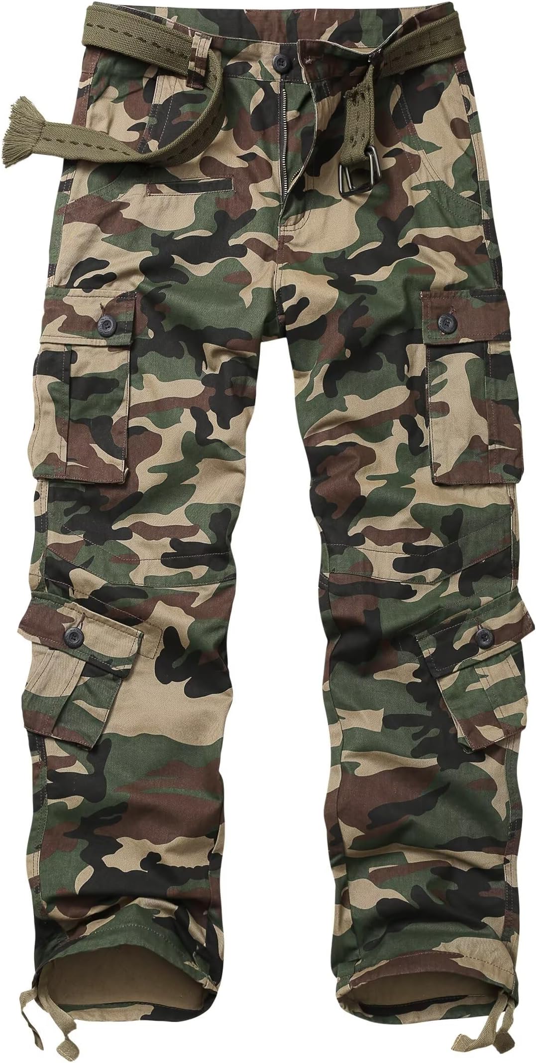 Men's Cargo Pants, Casual Outdoor Camo Pants, Relaxed Fit Work Pants with Multi Pockets