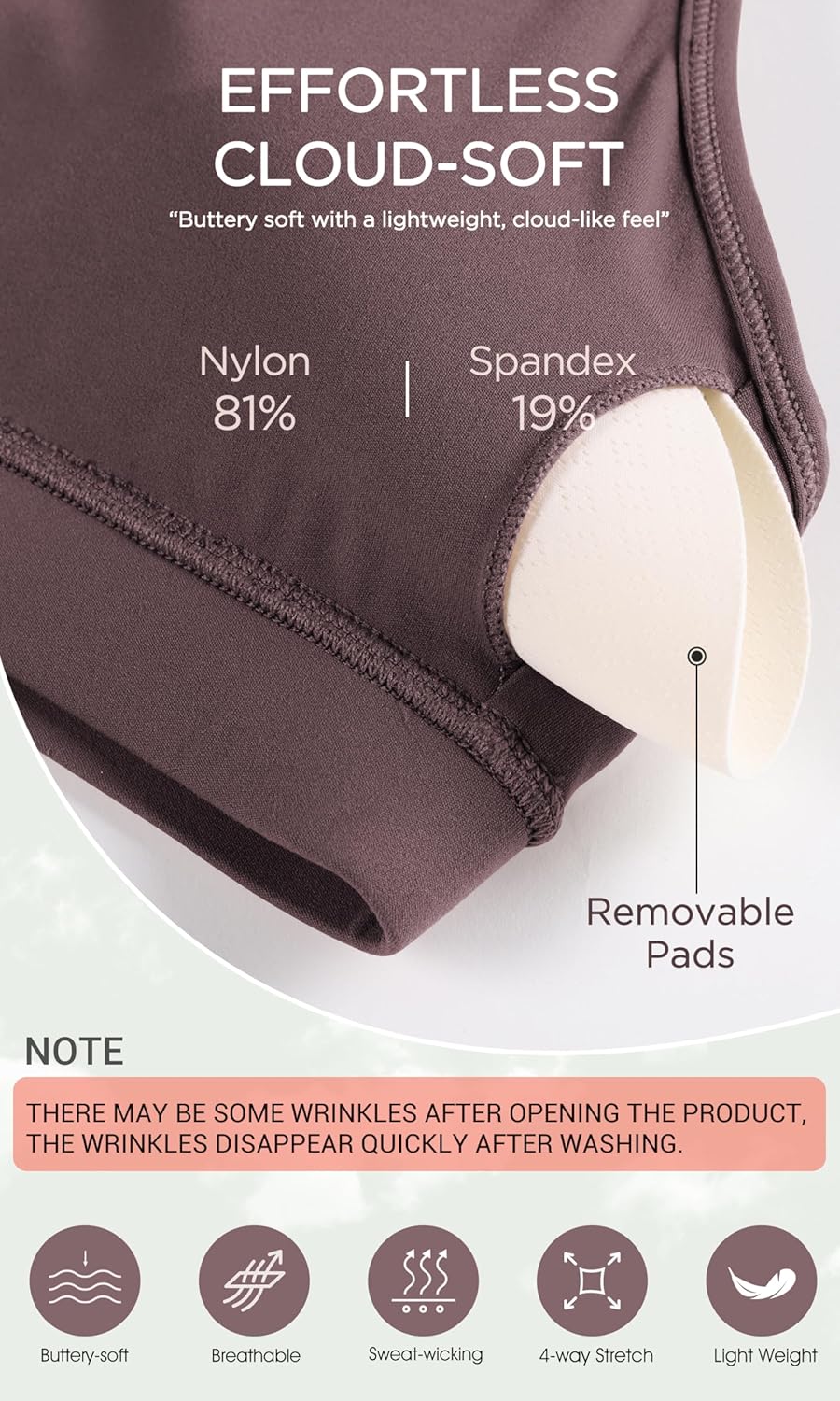 ODODOS Cloud Feeling Y Racerback Sports Bra for Women Wirefree Padded Strappy Yoga Bra - Image 6