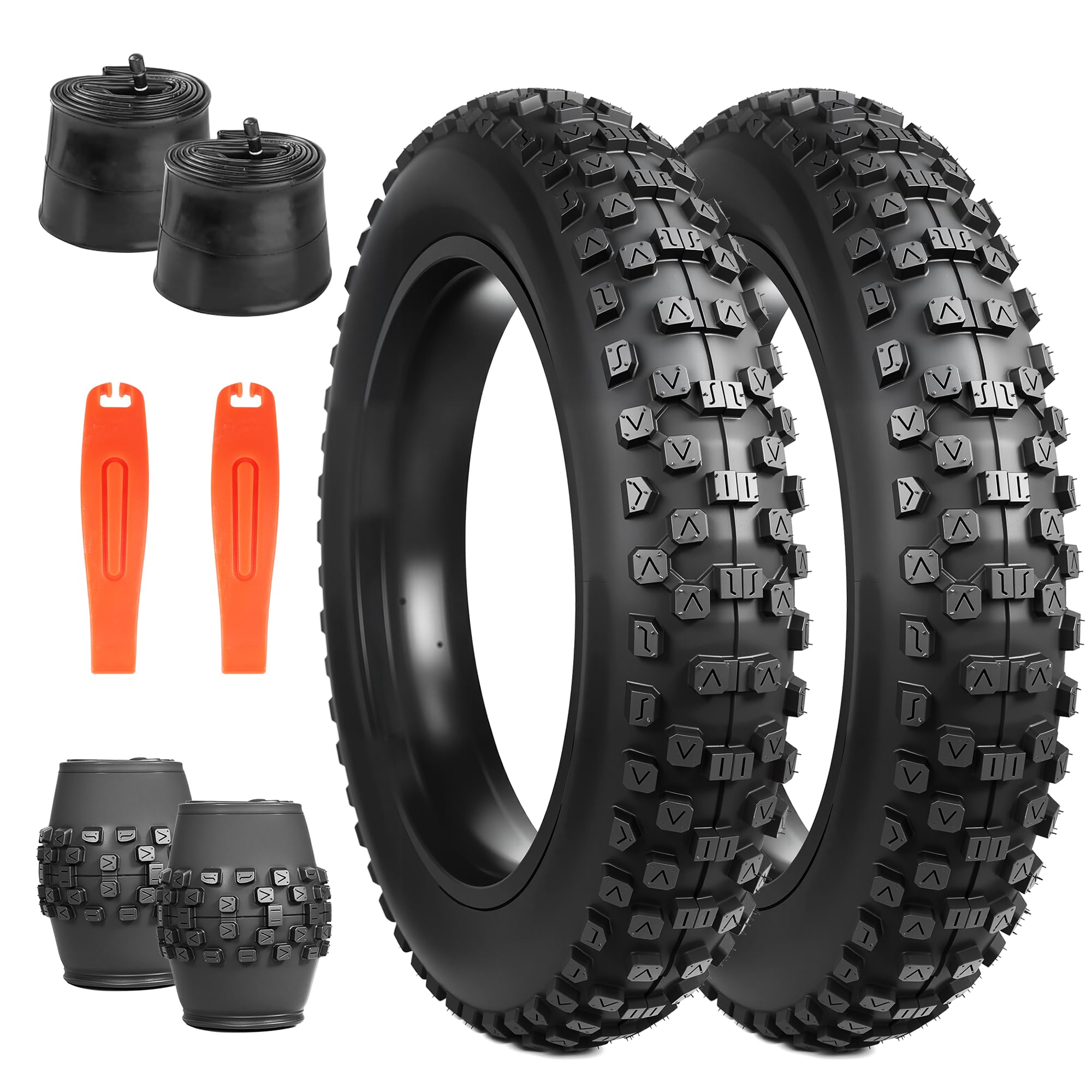 BALINGE 2 Pack Fat Tire for Ebike Mountain Bike Heavy Duty High-Performance Wear-Resistant E-Bike Mountain Snow Bike Tire 20