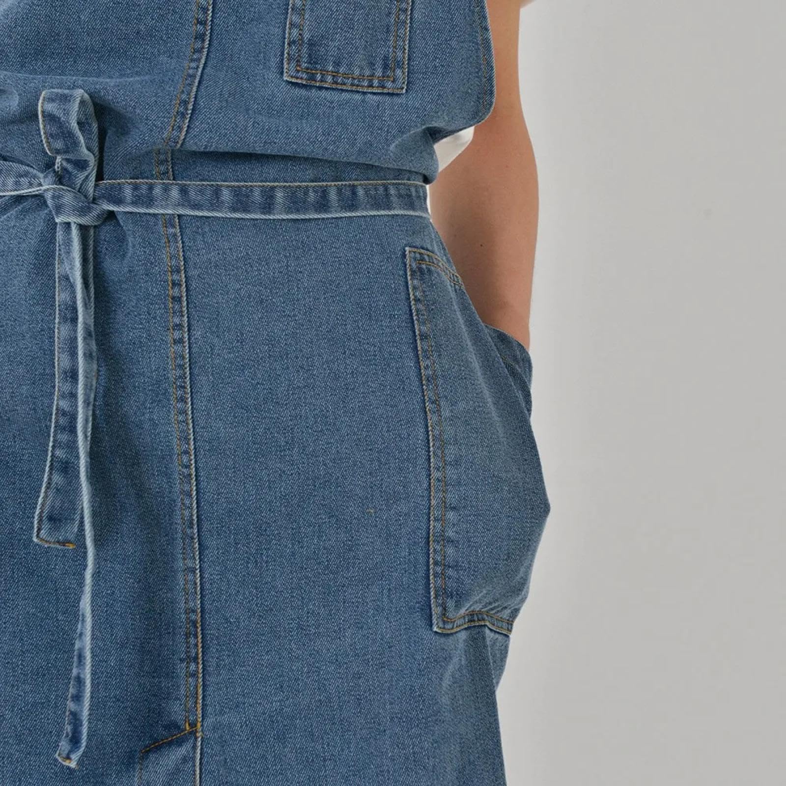 Cuisine Tablier Apron Toile De Coton Épaissie Denim Tablier Tache Résistant Ménage Cuisine Travail Uniforme Bavoir Taille Chef Barman Travail
