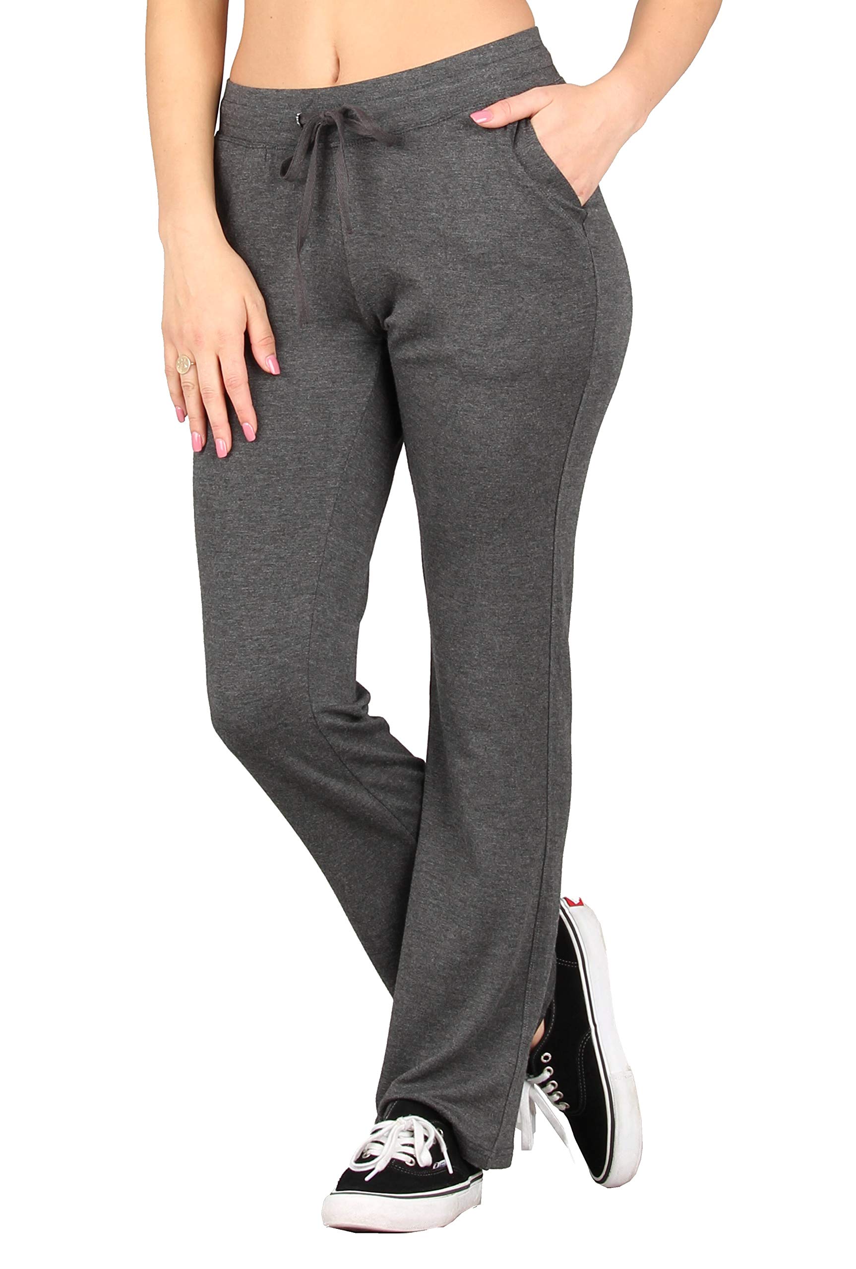 Lildy Womens Pocketed Lounge Pants Jogger Pants Stretchable Soft Rayon Pull-Up