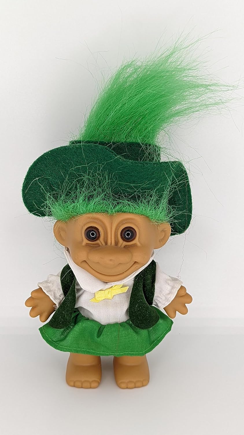 Amazon.com: Troll Doll Green Hair Reto Vintage Old 5 inch Bingo Good ...