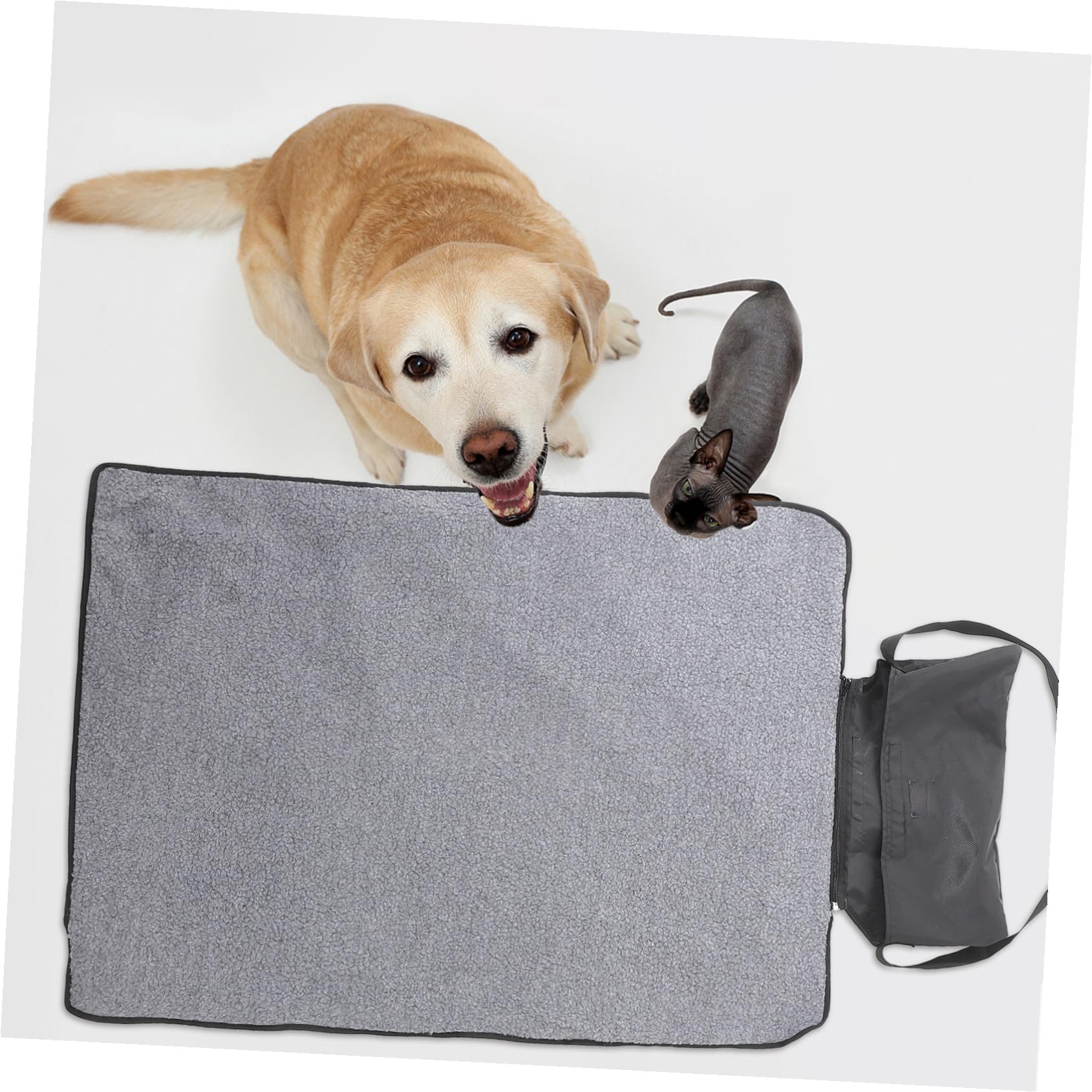 Manta Plegable para Mascotas De Tela Oxford y Lana De Cordero, Tamaño Mediano, Uso Exterior para Perros y Gatos, Manta De Viaje Portátil Ligera