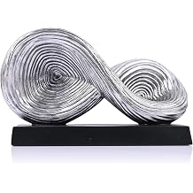 QIANLING Abstract Art Sculpture, Infinity Loop Symbol Sculpture, Abstract Decorative Statue, Sliver Knot for Home Accents Decor, Decorativas Modernas for Coffee Table, Entryway, Living Room, Office