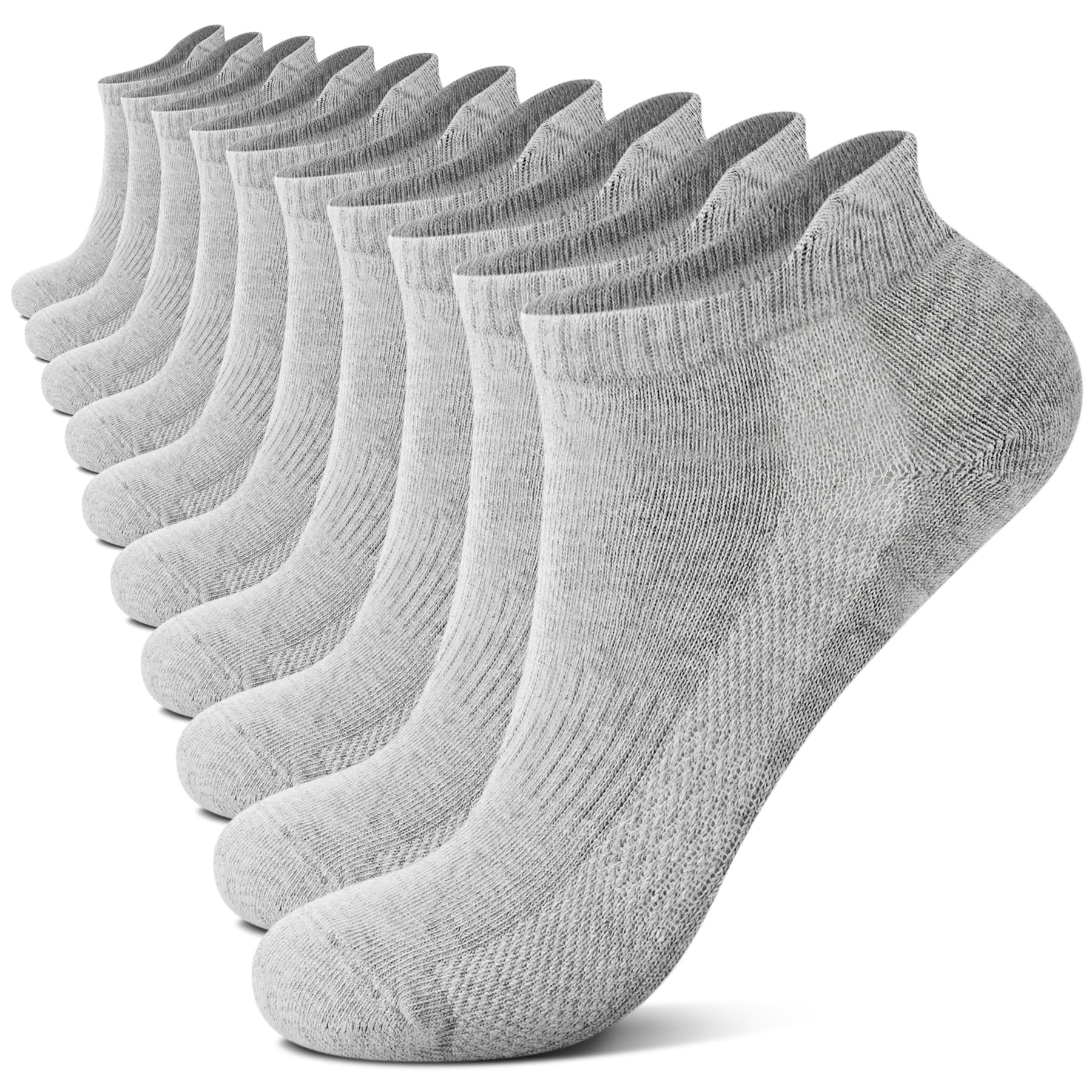 FALARY 10 Paar Sneaker Socken Herren & Damen,Sneakersocken Kurze Socken,Baumwolle Atmungsaktive Sport Socks Laufsocken Outdoor Running Socken Gr.35-50