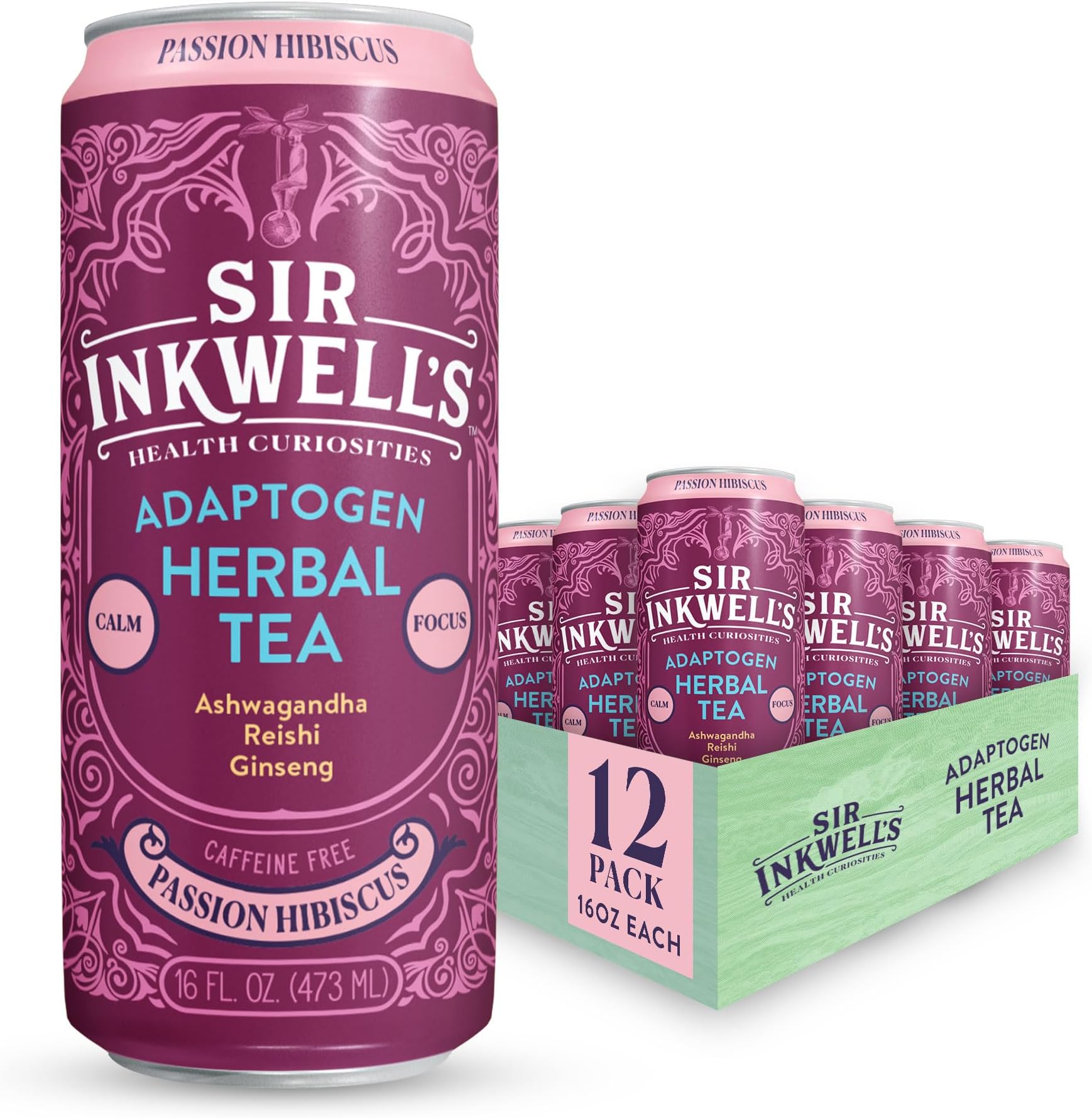 SKINTE Collagen Sparkling Tea Organic Green Tea with Grapefruit 12 oz (Pack of 12