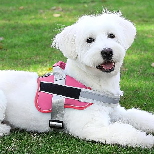 Miniatura 18 de Bolux - Arnés para perro, reflejante y transpirable, ajustable, con asa, para sacarlo a pasear, no más tirones ni asfixia (amarillo militar, talla L)