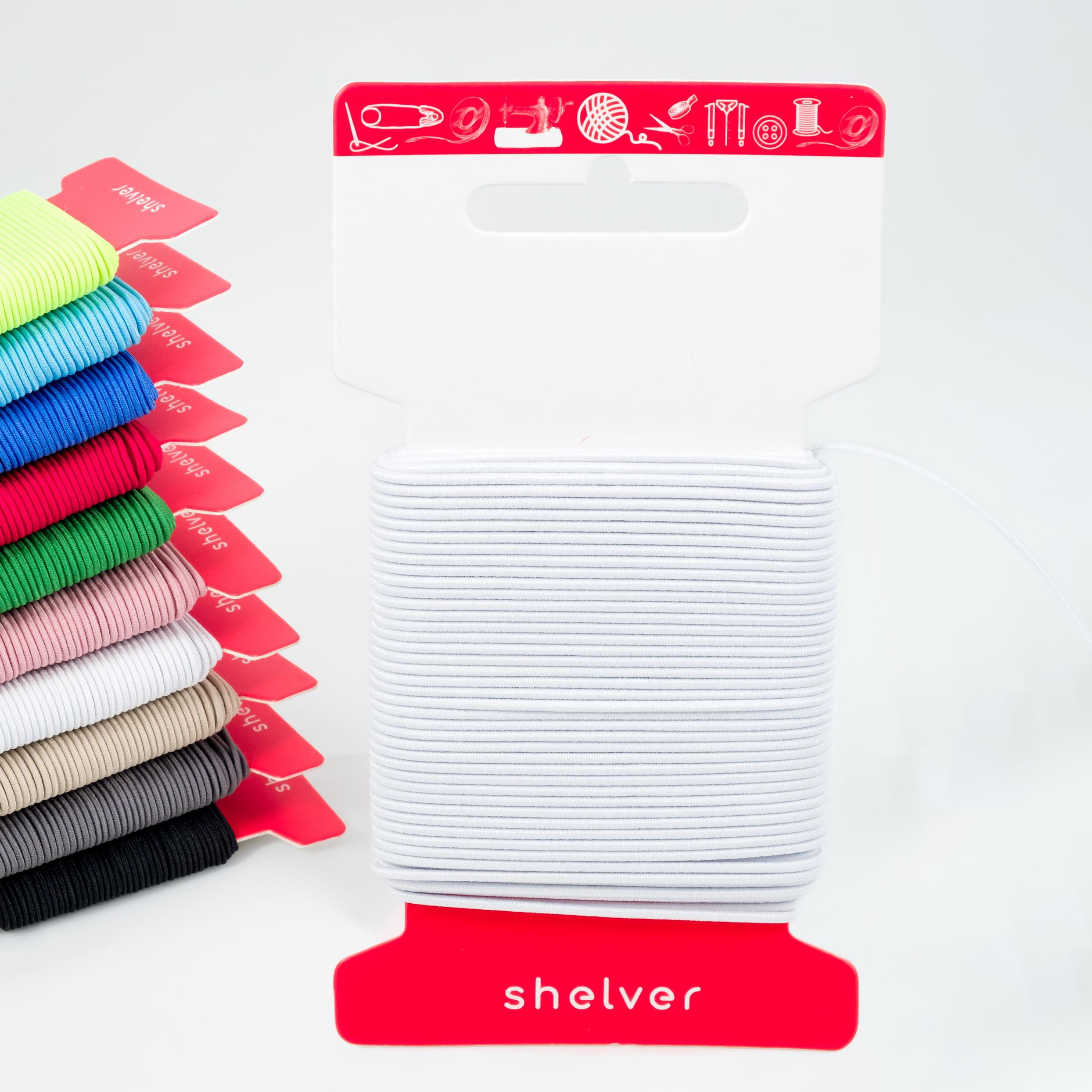 Shelver White Premium Elastic Cord, 1.5Mm 5M