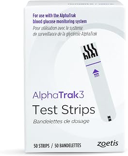 Zoetis AlphaTrak 3 Test Strips 50 Count for Cats Dogs Horses - Accurate Blood Glucose Testing