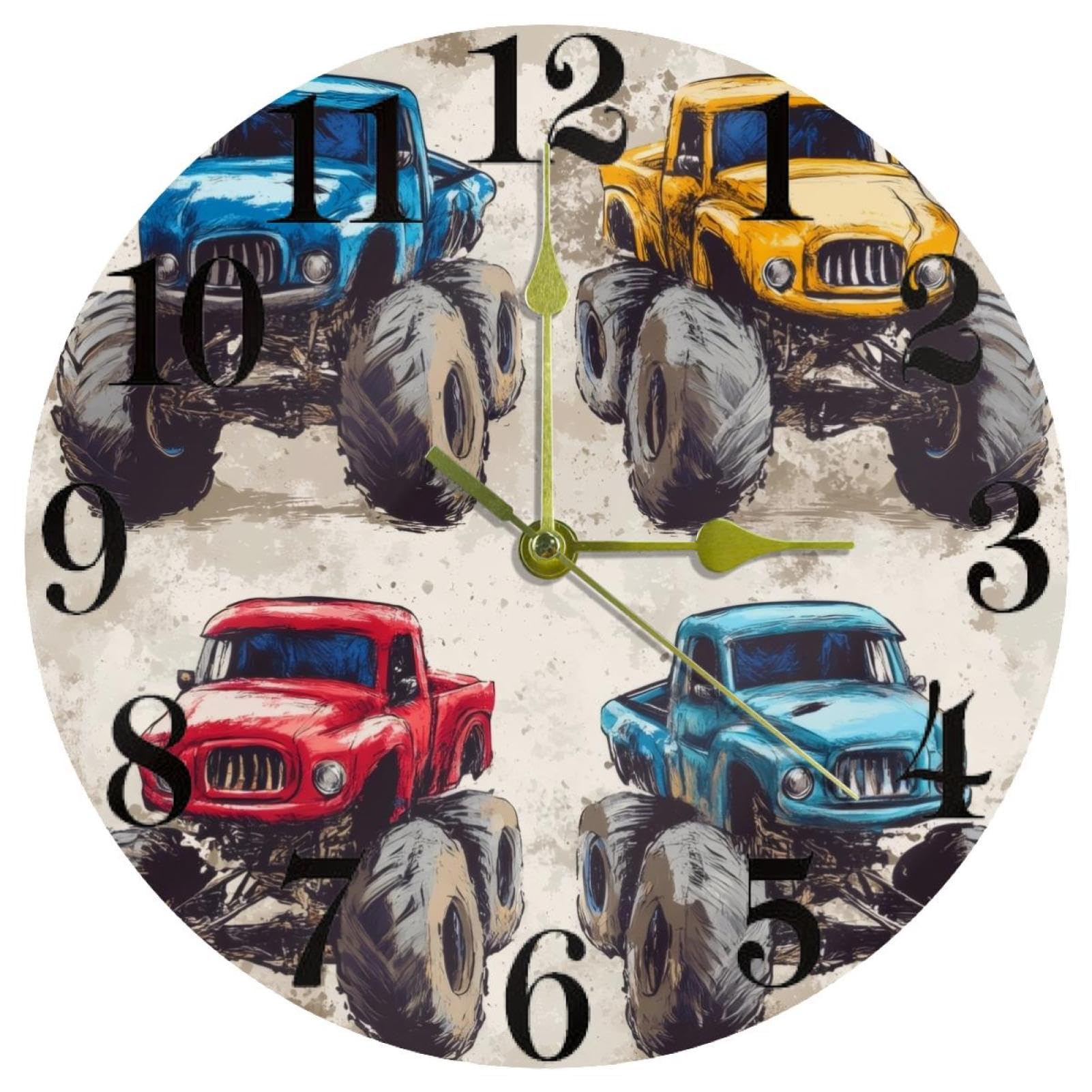 Horloge murale ronde à quartz silencieuse et colorée pour le bureau