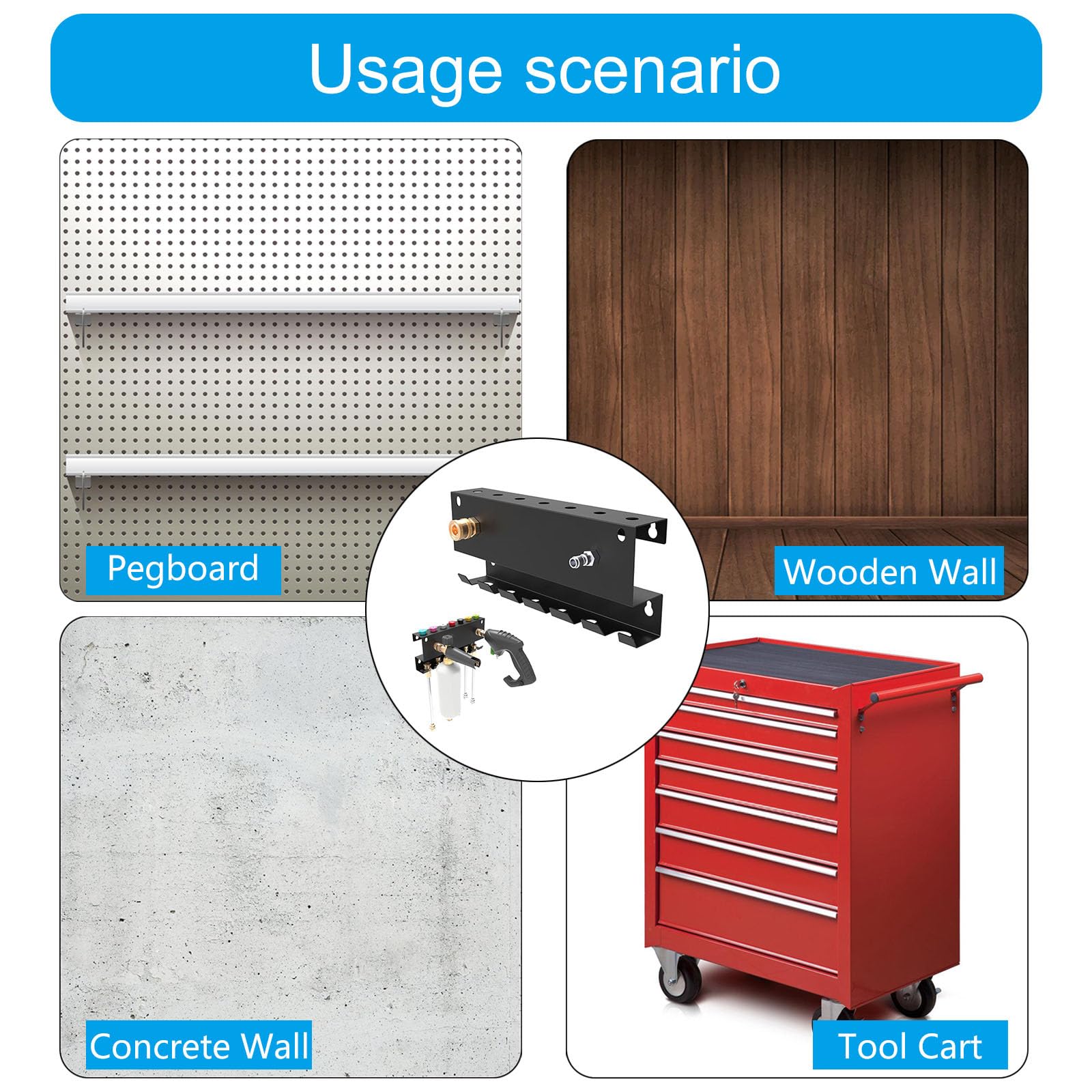 Wandhalterung Rack Hochdruckreiniger Halter für Hochdruckreiniger und Zubehör Einfache Installation Werkzeughalter Wandhalterung Lagerregal