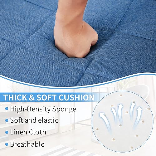 Miniatura 6 de Sillón ajustable con 5 ángulos, reposabrazos de madera, sillón plegable con patas de metal para oficina, sala de estar, dormitorio, sillón tapizado