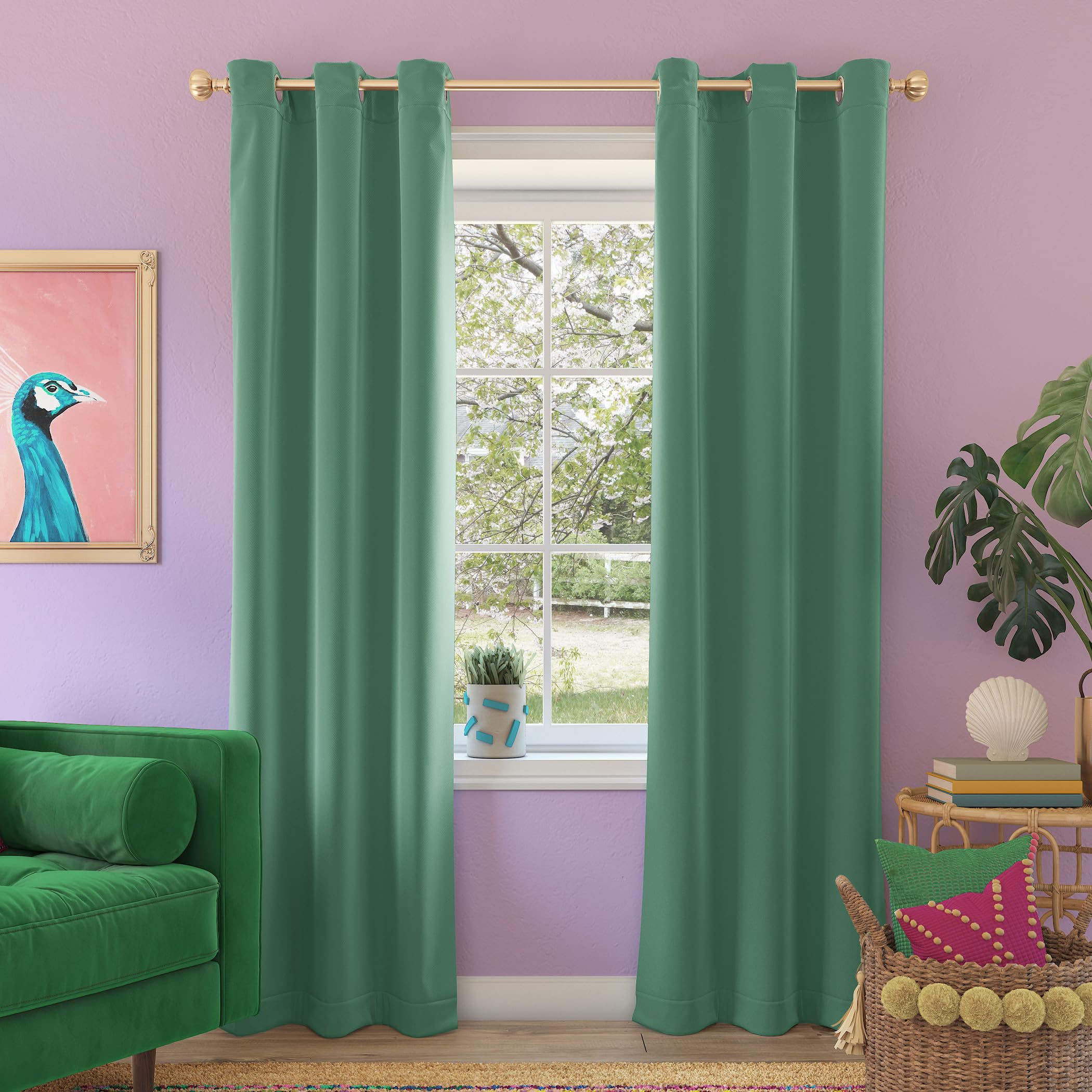 Sun Zero 95-in Purple Blackout Interlined Grommet Single Curtain Panel