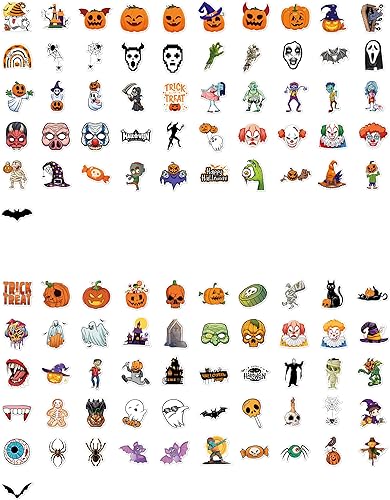 Miniatura 4 de 100 calcomanías de Halloween, calabaza, fantasma, bruja, murciélago, holográfico, láser, decoración de fiesta, fiesta de Halloween, impermeable,