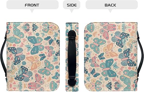 Miniatura 3 de Funda de cuero para la Biblia con diseño de mariposa para mujer, funda para Biblia con asa, ranura para bolígrafo, cubierta para libros, cubierta de